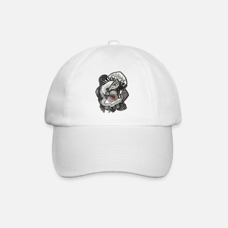 Spirale de Fleurs Noires Blanches - Casquette classique - blanc/blanc
