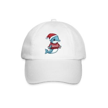 Dolphin Christmas Xmas - Baseball Cap - white/white - Front