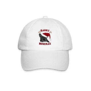 Frenchie Woofmas – Bouledogue avec le chapeau du Père Noël - Casquette classique - blanc/blanc - Devant