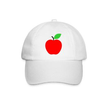 Red Apple Minimalist Icon - Baseball Cap - white/white - Front