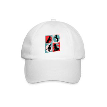 Dogs I Love Dogs Silhouettes Dog Mom Dog Dad - Baseball Cap - white/white - Front