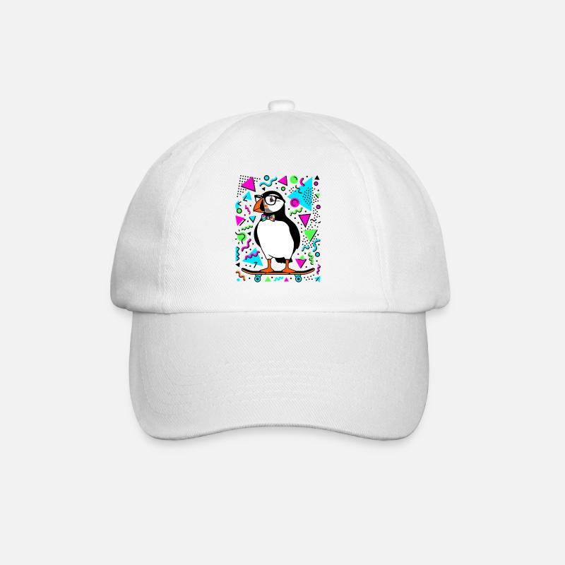 Cooler Skater Papageientaucher Retro - Baseballkappe - Weiß/Weiß