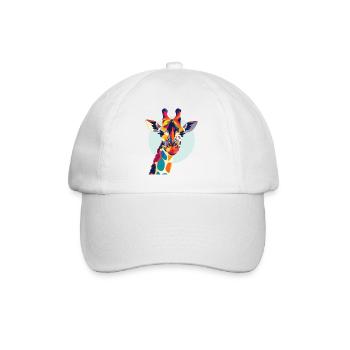 Motif coloré de tête abstraite de girafe - Casquette classique - blanc/blanc - Devant