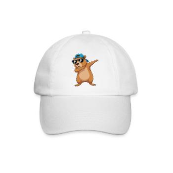 Cool Dabbing Bear Sonnenbrillen-Cartoon-Kunst - Baseballkappe - Weiß/Weiß - Vorne