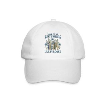Book Lover Vintage Botanical Friends (Navy Text) - Baseball Cap - white/white - Front