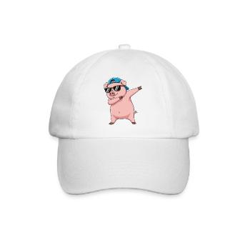 Dessin animé de lunettes de soleil en cochon à faire du dabing - Casquette classique - blanc/blanc - Devant