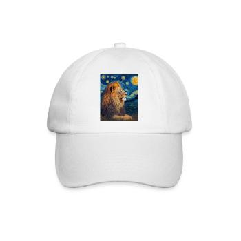 Löwe Van Gogh - Baseballkappe - Weiß/Weiß - Vorne