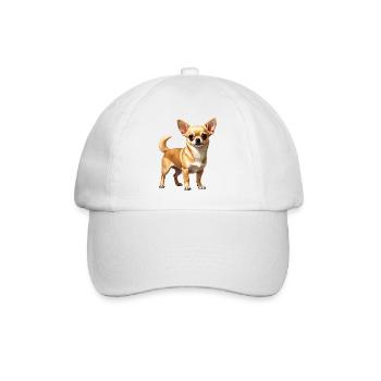Fawn Chihuahua - Baseballkappe - Weiß/Weiß - Vorne