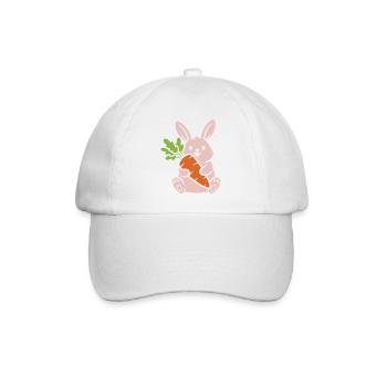 Cute Bunny with Carrot Carrot Comic - Baseball Cap - white/white - Front