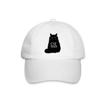 Cat Dad - Design d’illustration de chat noir - Casquette classique - blanc/blanc - Devant