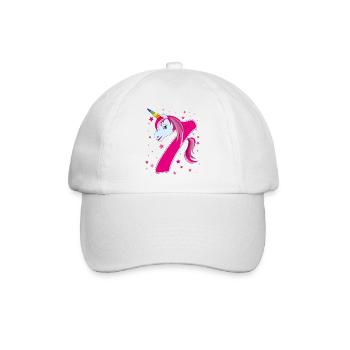 Einhorn,  7 Jahre alt, 7. Geburtstag, Kind - Baseballkappe - Weiß/Weiß - Vorne