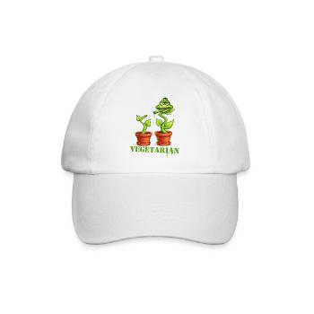 Vegetarian Carnivorous Plant Cartoon - Baseball Cap - white/white - Front