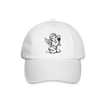 Sekt Engel – Cherub mit Sektglas Vintage - Baseball Cap - white/white - Front