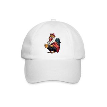 Rooster Beer King - Baseball Cap - white/white - Front