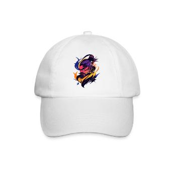 Samurai Warrior in Color Storm Kung Fu Manga Motif - Baseball Cap - white/white - Front