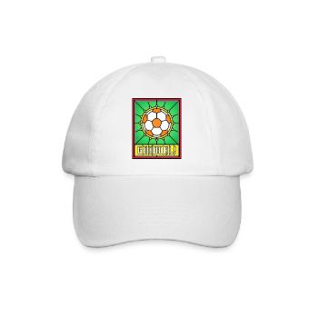 Buntglas-Fußball - Baseballkappe - Weiß/Weiß - Vorne
