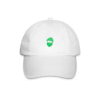Beanie Bart Design – Maritimer Streetstyle - Baseballkappe - Weiß/Weiß - Vorne