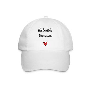 RETRAITEE. RETRAITE. BONNE RETRAITE. ANNIVERSAIRE. - Casquette classique - blanc/blanc - Devant