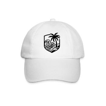 Palmen Strand Ozean - Baseballkappe - Weiß/Weiß - Vorne