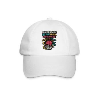 Mein Gehirn hat 47 Tabs offen Und Snacks ADHS Shir - Baseballkappe - Weiß/Weiß - Vorne
