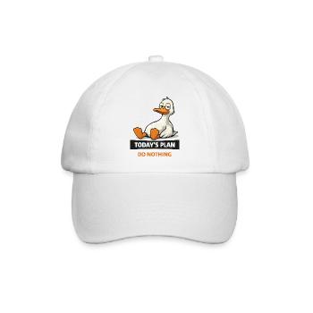 Der heutige Plan: Nichts Ducken - Baseballkappe - Weiß/Weiß - Vorne