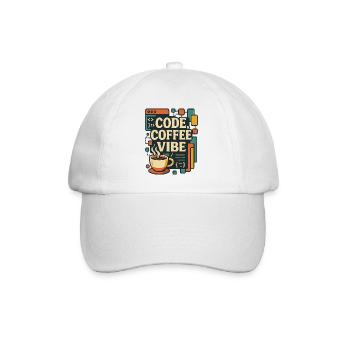 Code Coffee Vibe – Lustiges Programmer T-Shirt - Baseballkappe - Weiß/Weiß - Vorne