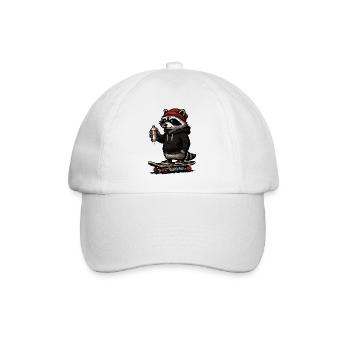 Raccoon Skate Graffiti - Baseball Cap - white/white - Front