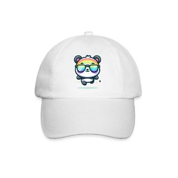 Rainbow Panda Sunglasses Summer Bear - Baseball Cap - white/white - Front