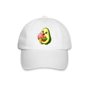 Süße Avocado mit Eis Cartoon - Baseball Cap - white/white - Front