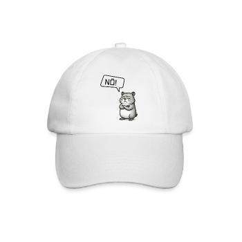 Nö! Hamster – Kleiner Sturkopf sagt Nein - Baseballkappe - Weiß/Weiß - Vorne