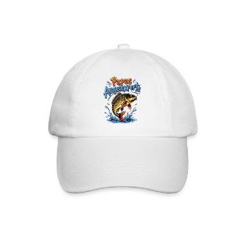 Papas Angelexperte - Baseballkappe - Weiß/Weiß - Vorne