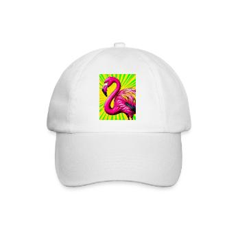 Flamingo - Baseballkappe - Weiß/Weiß - Vorne