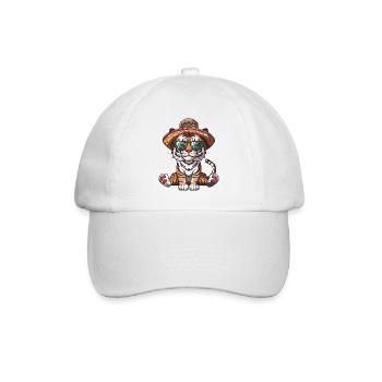 Tiger Comic Funny Sombrero - Baseball Cap - white/white - Front