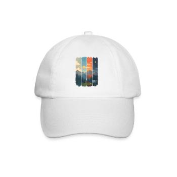 Horizons in four mountain panels - Baseball Cap - white/white - Front