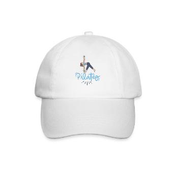 Pilates Pose et Lettrage Bleu - Casquette classique - blanc/blanc - Devant