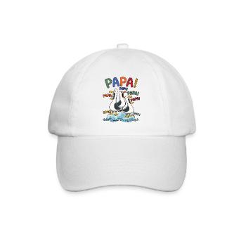 Lustige Papa Möwen auf Eisscholle - Comic Design - Baseball Cap - white/white - Front