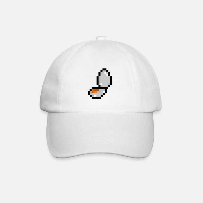 Pixel-Ei - Baseballkappe - Weiß/Weiß