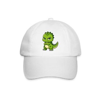 Lustiger T-Rex Cartoon mürrisch selbstbewusst - Casquette classique - blanc/blanc - Devant