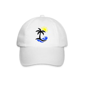 Palme Strand Ozean - Baseballkappe - Weiß/Weiß - Vorne