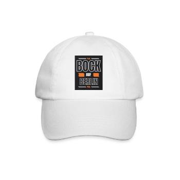 Bock auf Berlin – Retro Typo Shirt - Baseballkappe - Weiß/Weiß - Vorne