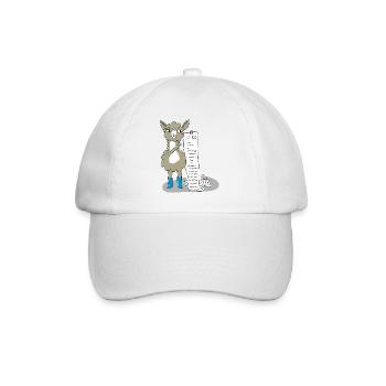 Llama with a to-do list - Baseball Cap - white/white - Front