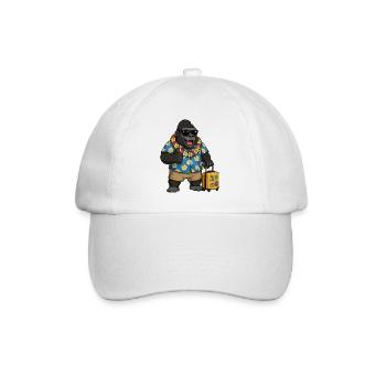 Urlaubs Gorilla Hawaii Hemd - Baseballkappe - Weiß/Weiß - Vorne