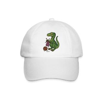 Dino Knitting Cozy - Baseball Cap - white/white - Front