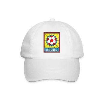 Buntglas-Fußball-Emblem - Baseballkappe - Weiß/Weiß - Vorne