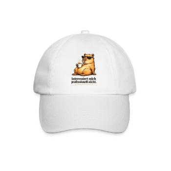 Sonnenbrillen-Meerkat mit Kaffee - Baseballkappe - Weiß/Weiß - Vorne