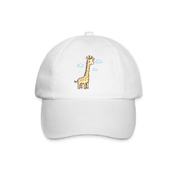Girafe dans le ciel nuageux - Casquette classique - blanc/blanc - Devant