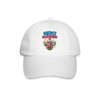 Merci Maîtresse Cadeau Fin d’Année - Casquette classique - blanc/blanc - Devant