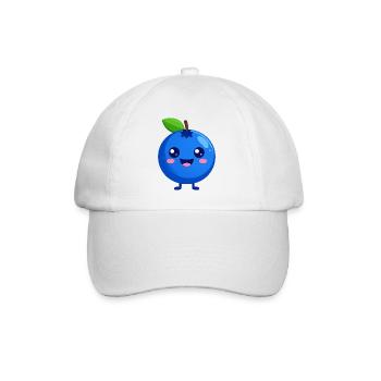 Kawaii Blueberry Face - Baseball Cap - white/white - Front
