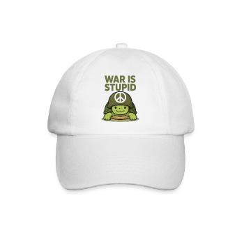 War Is Stupid Schildkröte mit Peace Zeichen - Baseballkappe - Weiß/Weiß - Vorne