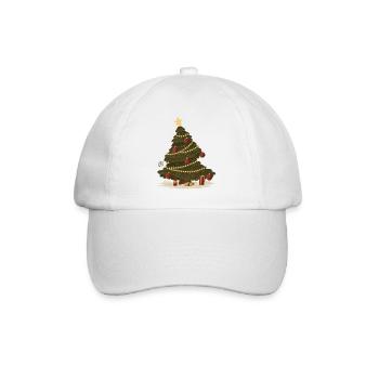 Sapin de Noël avec guirlandes lumineuses - Casquette classique - blanc/blanc - Devant